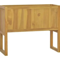 Badeværelsesskab i massivt teaktræ - Elegant opbevaring | Størrelse: 90x40x75,5 cm