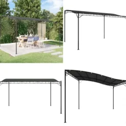 Baldakin 4x3 m 180 g/m² stof og stål antracitgrå - Baldakin - Baldakiner - Home & Living