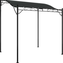 Baldakin 2x2,3 m - Vandafvisende polyester og stål | Farve: Antracitgrå | 180 g/m²