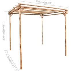 Bambus pergola til haven - Stabil base til klatreplanter | Størrelse: 170x170x220 cm
