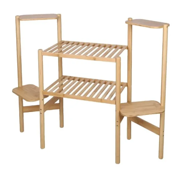 Bambus Planteholder, 6-Lags Design, Naturlig Træfinish,Naturligt Træ