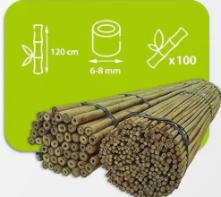 Bambusstænger 120 cm 6/8 mm /100 stk/