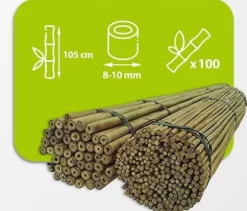 Bambusstænger 105 cm 8/10 mm /100 stk/