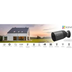 Batterikamera - EZVIZ - BC1C 4MP + solpanel - 8 måneders batterilevetid - Menneskedetektion - Nattesyn