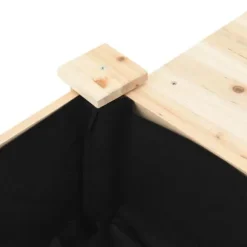 Beige blomsterkrukke med hylde i massivt fyrretræ | Størrelse: 111 x 37 x 76.5 cm