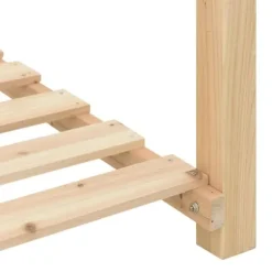 Beige blomsterkrukke med hylde i massivt fyrretræ | Størrelse: 111 x 37 x 76.5 cm