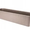 Beige rattan balkonkasse 60 cm