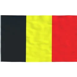 Belgien flag og flagstang 6,23 m aluminium - Belgien Flag - Belgien-flag - Home & Living