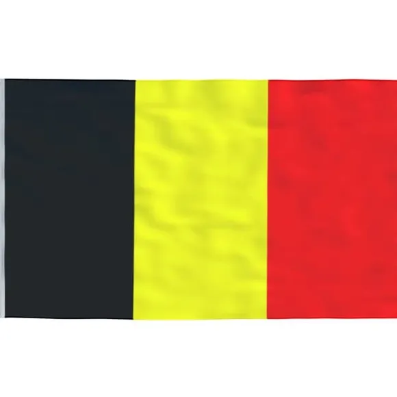 Belgien flag og flagstang 6,23 m aluminium - Belgien Flag - Belgien-flag - Home & Living