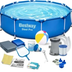 Bestway - overjordisk pool - 305x76cm - komplet pool - blå