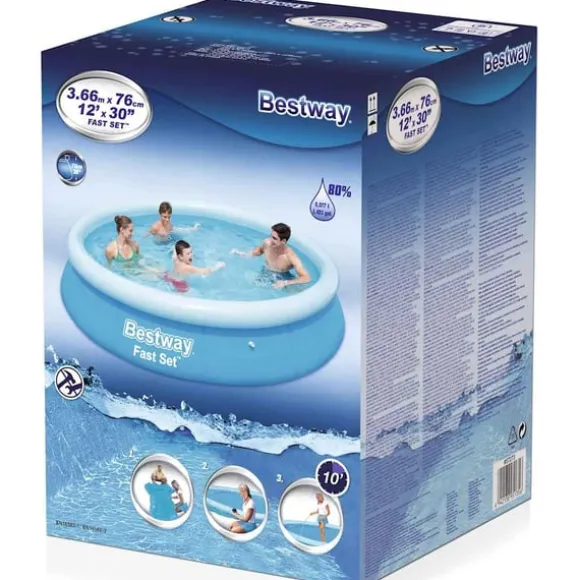 Bestway Fast Set oppusteligt badebassin 366x76 cm rundt 57273