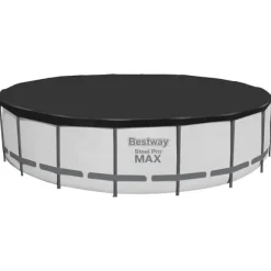 Bestway Flowclear Fast Set poolovertræk 555 cm | Farve: Grå | Størrelse: 555 cm