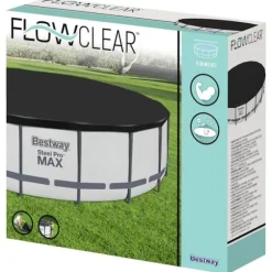 Bestway Flowclear Fast Set poolovertræk 555 cm | Farve: Grå | Størrelse: 555 cm
