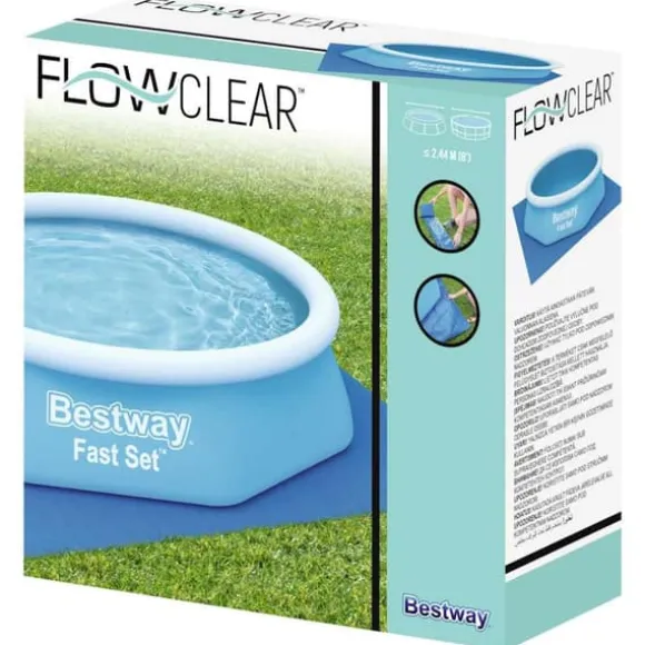 Bestway Flowclear poolunderlag 274x274 cm - Beskytter mod slid | Størrelse: 274x274 cm