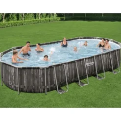 Bestway ovalt swimmingpool 7,32x3,66x1,22 m - Havepool | Farve: Blå | Størrelse: 7,32x3,66x1,22 m