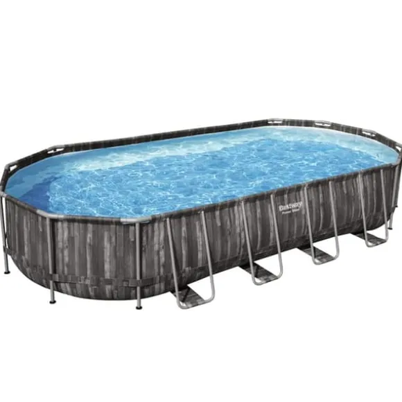 Bestway ovalt swimmingpool 7,32x3,66x1,22 m - Havepool | Farve: Blå | Størrelse: 7,32x3,66x1,22 m