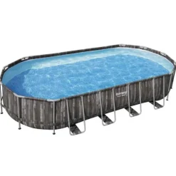 Bestway ovalt swimmingpool 7,32x3,66x1,22 m - Havepool | Farve: Blå | Størrelse: 7,32x3,66x1,22 m