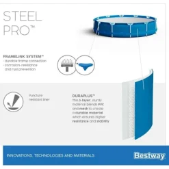 Bestway Pool Steel Pro - Poolpakke - 396x84 cm