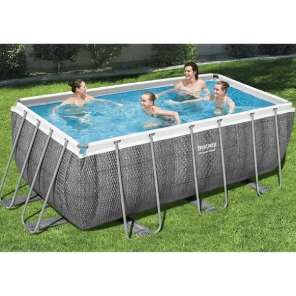 Bestway Power Steel rektangulær swimmingpool 412x201x122 cm | Farve: Rattan