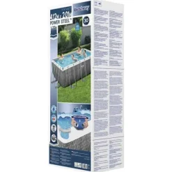 Bestway Power Steel rektangulær swimmingpool 412x201x122 cm | Farve: Rattan