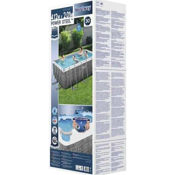 Bestway Power Steel rektangulær swimmingpool 412x201x122 cm | Farve: Rattan