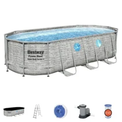 Bestway Power Steel Swim Vista Series II Familiepool med Sikkerhedsvinduer, 549x274x122cm