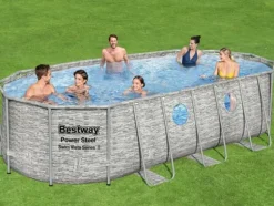 Bestway Power Steel Swim Vista Series II Familiepool med Sikkerhedsvinduer, 549x274x122cm