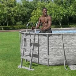 Bestway Power Steel swimmingpoolsæt - Inkl. filterpumpe | Størrelse: 488x305x107 cm