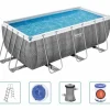 Bestway Power Steel swimmingpoolsæt rektangulær 412x201x122 cm