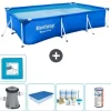 Bestway Rectangular Steel Pro Swimming Pool - 300 x 201 x 66 cm - Blå - Inklusive Tilbehør CB12