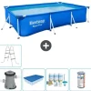 Bestway Rectangular Steel Pro Swimming Pool - 300 x 201 x 66 cm - Blå - Inklusive Tilbehør CB14