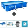 Bestway Rectangular Steel Pro Swimming Pool - 300 x 201 x 66 cm - Blå - Inkluderet tilbehør CB2