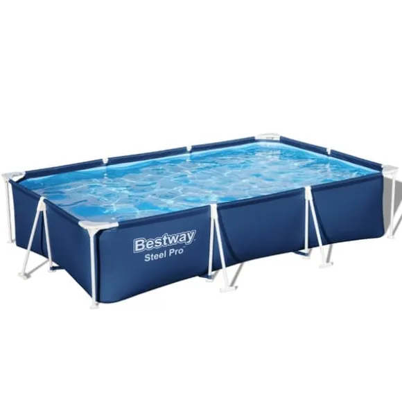 Bestway Rectangular Steel Pro Swimming Pool - 300 x 201 x 66 cm - Blå - Inkluderet tilbehør CB6