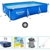 Bestway Rectangular Steel Pro Swimming Pool - 300 x 201 x 66 cm - Blå - Inkluderet tilbehør CB10
