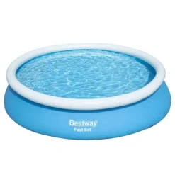 Bestway Round Oppustelig Fast Set Swimming Pool - 366 x 76 cm - Blå - Inklusive Tilbehør CB17