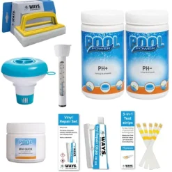 Bestway Round Oppustelig Fast Set Swimming Pool - 244 x 61 cm - Blå - Inklusive Tilbehør CB11