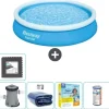 Bestway Round Oppustelig Fast Set Swimming Pool - 366 x 76 cm - Blå - Inklusive Tilbehør CB18