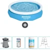 Bestway Round Oppustelig Fast Set Swimming Pool - 305 x 66 cm - Blå - Inklusive Tilbehør CB60