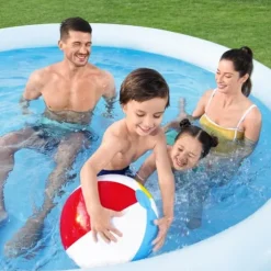 Bestway Round Oppustelig Fast Set Swimming Pool - 305 x 66 cm - Blå - Inklusive Tilbehør CB13