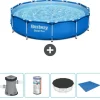 Bestway Round Steel Pro Swimming Pool - 366 x 76 cm - Blå - Inklusive Tilbehør CB52