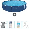 Bestway Round Steel Pro Swimming Pool - 396 x 84 cm - Blå - Inklusive Tilbehør CB60