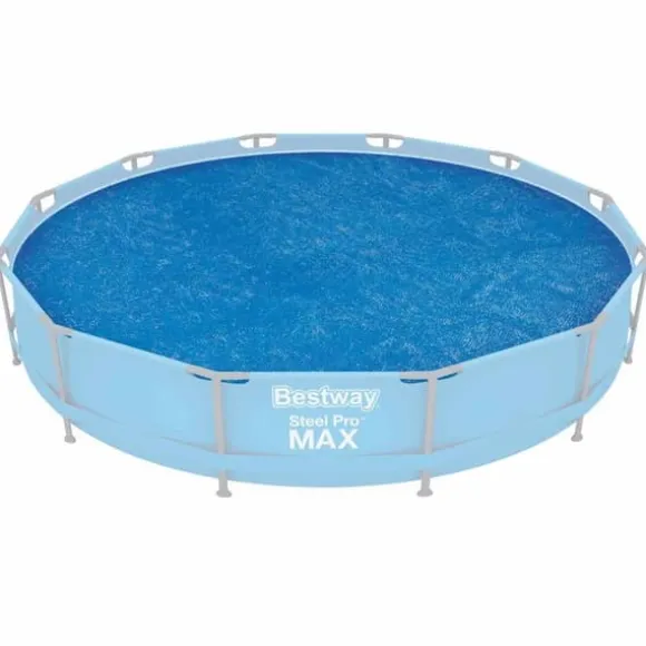 Bestway solopvarmet poolovertræk Flowclear 356 cm | Farve: Blå | Størrelse: 356 cm