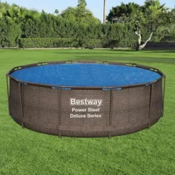Bestway solopvarmet poolovertræk Flowclear 356 cm | Farve: Blå | Størrelse: 356 cm