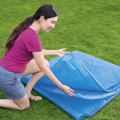 Bestway solopvarmet poolovertræk Flowclear 356 cm | Farve: Blå | Størrelse: 356 cm
