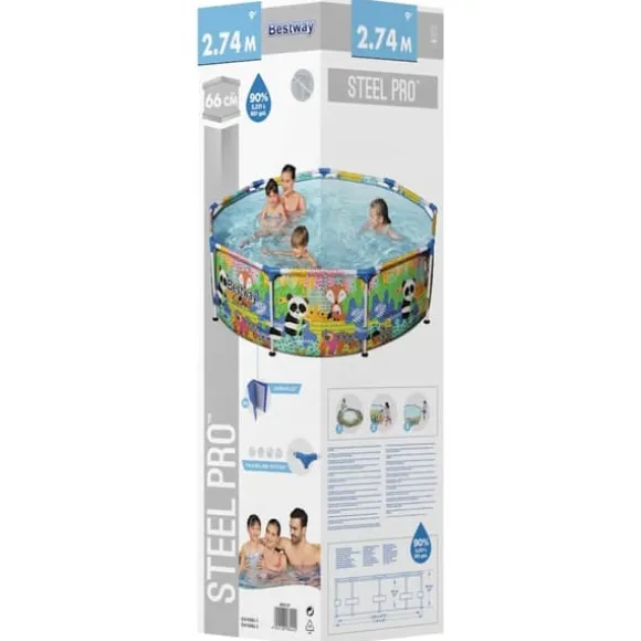 Bestway Steel Pro MAX swimmingpool - Fritstående rund pool | Størrelse: 274x66 cm