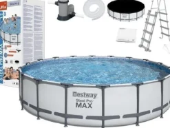 Bestway Steel Pro Max 549x122 cm grå - komplet sæt