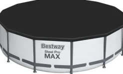 Bestway Steel Pro Max 549x122 cm Rund Overjordisk Pool Sæt med Pumpe, Stige og Dække - Arktisk Grå