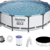 Bestway Steel Pro Max 549x122 cm Rundt Ramme Pool Sæt med Pumpe, Stige & Tilbehør