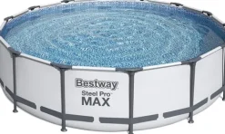 Bestway Steel Pro Max 457x122 cm Rund Overjordisk Pool Sæt med Pumpe, Stige og Dække