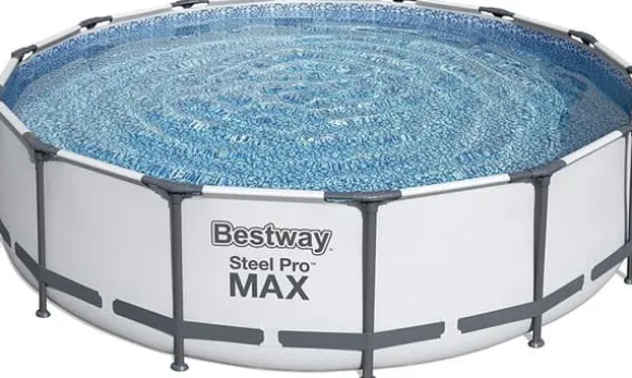 Bestway Steel Pro Max 457x122 cm Rund Overjordisk Pool Sæt med Pumpe, Stige og Dække